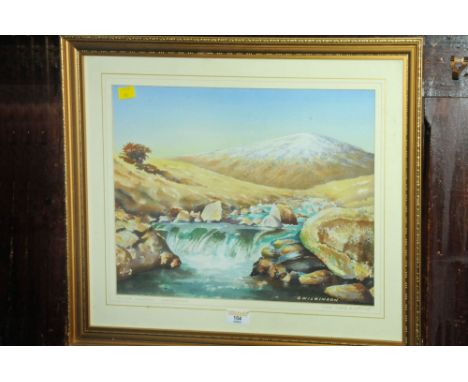 Watercolour of the River Caldew in Mosedale by D Wilkinson