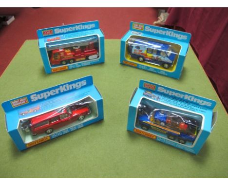 Four Window Boxed Matchbox Superkings Diecast Vehicles, circa late 1970's #K-80 Dodge custom van, #K-74 Volvo Estate, #K-6 mo