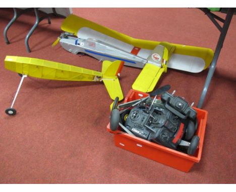 A Radio Controlled Underwing Type Scale Model Aircraft, fitted with a thunder tiger GP glow engine, Futaba receiver, throttle