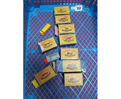 A Quantity of Moko Lesney 1-75's, including accessory pack No 1, ESSO petrol pumps/ No 3 cement mixer/ No 26 ERF cement mixer