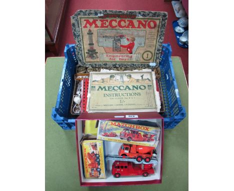 Two Boxed Original Matchbox Diecast Vehicles, K-15 King Size Merryweather Fire Engine and K-13 Ready Mix Concrete Truck - mis
