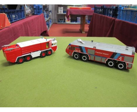 A Unboxed N.Z.G 1:50 Scale Diecast 'Frankfurt Airport ' Simba 8x8 Fire Tender,  Together with a unboxed Siku  Diecast 'Flugfi