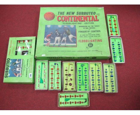 A Boxed Subbuteo 'Continental' Floodlighting Edition Table Top Football Game, appears complete with two teams, goals, balls, 