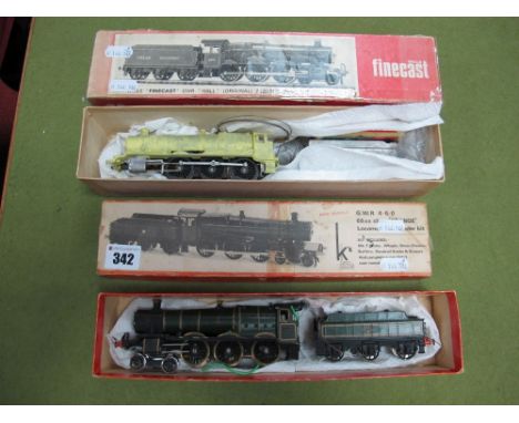 Two 'OO; Scale Kit Built Locomotives, A 'K' kits GWR 4-6-0 Grange class, in need of repair and a finecast 4-6-0 wall  glass, 