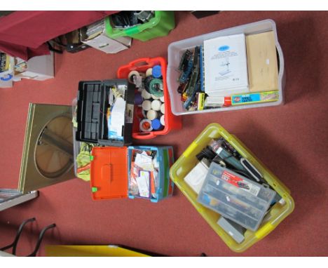 Contents of a Model Engineers Workshop, mainly "OO" gauge including tools, spare parts, lineside accessories, track, models, 
