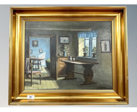 R Hdfgnen : view through a door, oil on canvas, 46 cm x 36 cm 