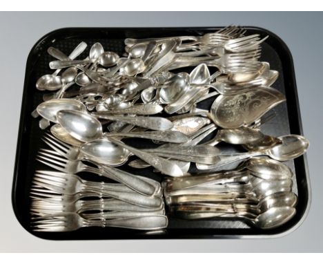 A quantity of Danish silver plated and stainless steel flatware etc 