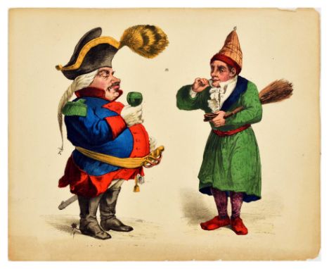 Set of 9 original antique prints issued in France and Germany in the 19th Century. 1. Bataille de Valmy / Battle of Valmy 20 
