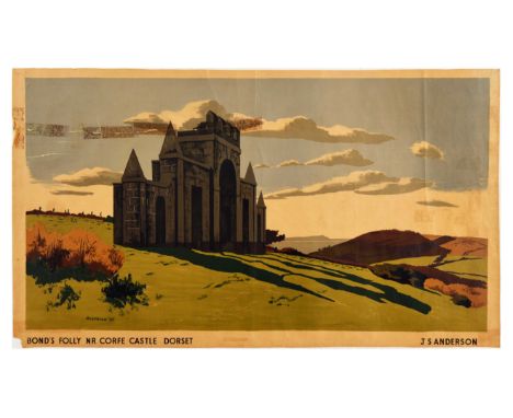 Original vintage travel advertising poster Everywhere You Go You Can Be Sure Of Shell for Bonds Folly NR Corfe Castle in Dors