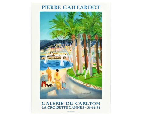 Original vintage advertising poster for a French artist Pierre Gaillardot (1910-2002) artwork exhibition at Galerie Du Carlto