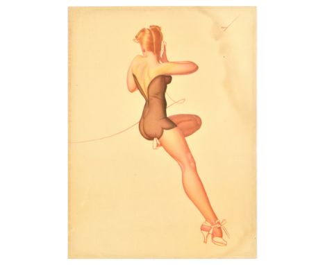 Original vintage pin-up girl poster designed by American pin-up artist, George Brown Petty IV (1894-1975), who produced image