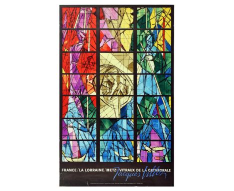 Original vintage travel poster for France Lorraine Metz: Stained glass windows of the Cathedral Jacques Villon / France La Lo