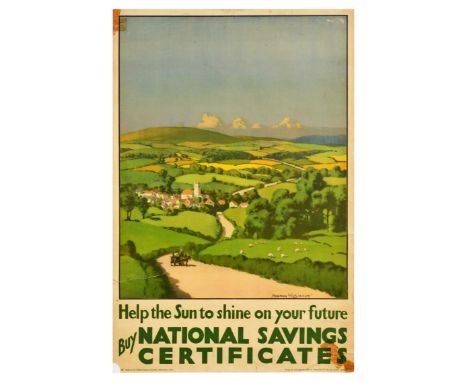 Original vintage National Savings poster Help the Sun to shine on your future - Buy National Savings Certificates - Artwork b
