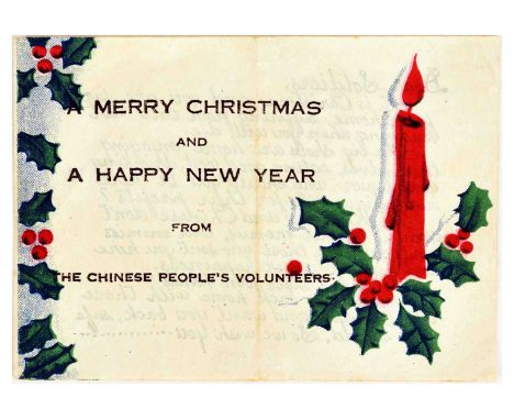 Original vintage Korean war air flyer dropped off by the Chinese on the British and American troops.  The leaflet is designed