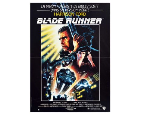 Original vintage movie poster for the French release of Ridley Scott’s 1982 American science fiction film Blade Runner, starr