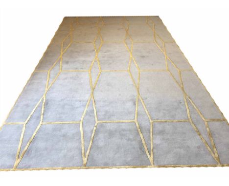 CONTEMPORARY HAND TUFTED CARPET, 474cm x 270cm, all over geometric field.