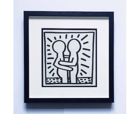 KEITH HARING 'Love', 1982, limited edition print of 2000, published by Tony Shafrazi Gallery, New York, 25cm x 25cm, framed a