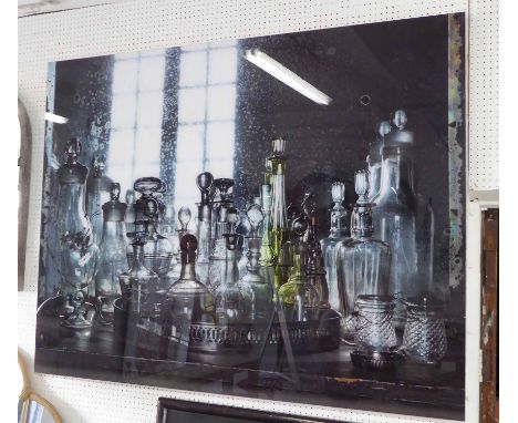 SIMON BROWN 'Decanters and Mirror', limited edition print on aluminium 2/3, Richard Young Gallery, 122cm x 163cm.