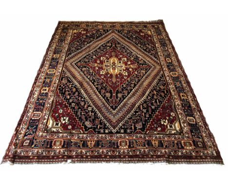 KASHKOULI CARPET, 296cm x 210cm, central medallion within multiple concentric fields and borders.