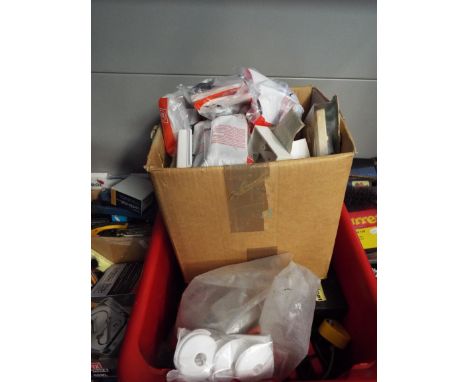 A selection of electrician's tools and accessories to include wire strippers and cutters, screw drivers, meters, soldering ir