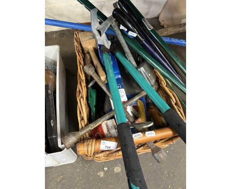 Basket and assorted garden tools