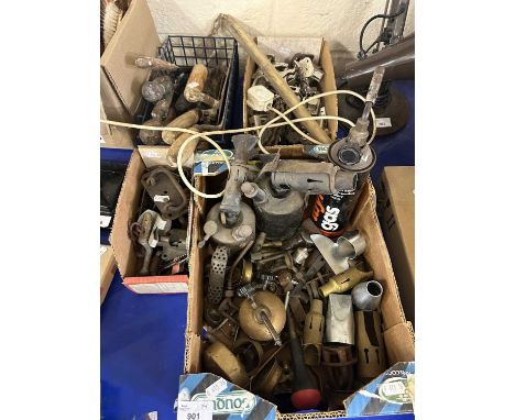 Four boxes of assorted workshop tools