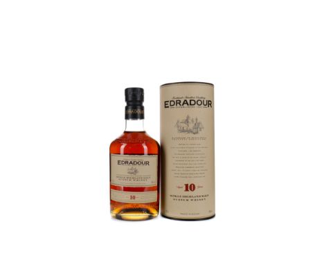 EDRADOUR AGED 10 YEARS Single Malt Scotch Whisky 70cl, 40% volume, in tube.