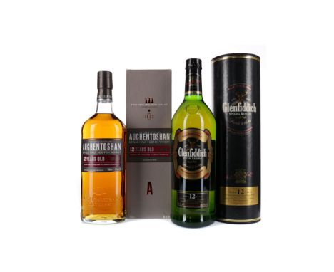 GLENFIDDICH SPECIAL RESERVE AGED 12 YEARS - ONE LITRE Single Malt Scotch Whisky One litre, 40% volume, in tube. AUCHENTOSHAN 