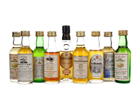 NINE SCOTCH WHISKY MINIATURES Includes Millburn 1976 Connoisseurs Choice (40%), Pride of Strathspey 1959/1960 Royal Marriage 