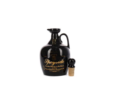 SPEYSIDE 17 YEARS OLD Blended Scotch Whisky Produced by Speyside Distillery Co. Ltd. 75cl, 43% volume, in black ceramic decan