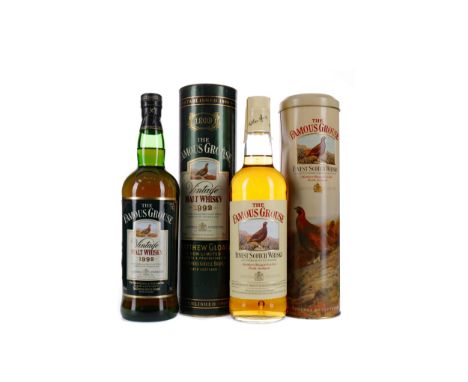 FAMOUS GROUSE 1992 VINTAGE Blended Malt Scotch Whisky Bottled 2002. 70cl, 40% volume, in tube. FAMOUS GROUSE Blended Scotch W