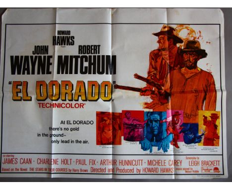 "El Dorado" 1966, original British Quad film poster (30 x 40 inch) (first release) art by Putzu, Stars John Wayne, Robert Mit
