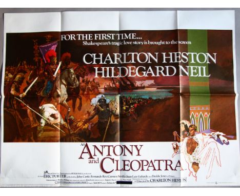 "Antony & Cleopatra" 1972, original British Quad film poster (30 x 40 inch) (first release)William Shakespeare play, Charlton