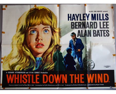 "Whistle Down the Wind" 1961, original British Quad film poster (30 x 40 inch) (first release) with art by Arnaldo Putzu, gre