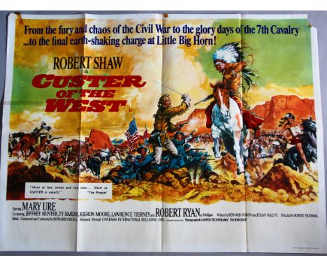 Ten Western British Quad film posters, titles comprise: Custer of the West, The Hallelujah Trail, Rough Night in Jericho, Sol