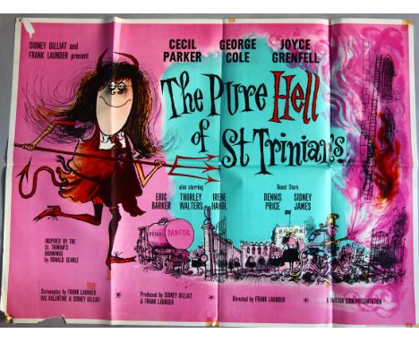 "Pure Hell of St. Trinians" 1960, original British Quad film poster (30 x 40 inch) (first release) with art by Ronald Searle,