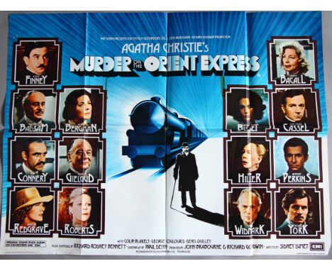 Agatha Christie's "Murder on the Orient Express" 1974, original British Quad film poster (30 x 40 inch) (first release) Stars
