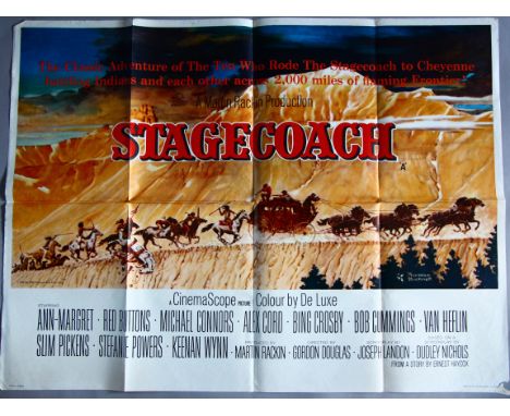 Two Western Quads.
"Stagecoach" 1966, original British Quad film poster (30 x 40 inch) (first release) with art by Norman Roc