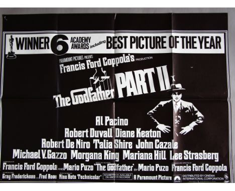 "The Godfather part II" 1974, original British Quad film poster (30 x 40 inch) (first release) Stars Marlon Brando, Al Pacino