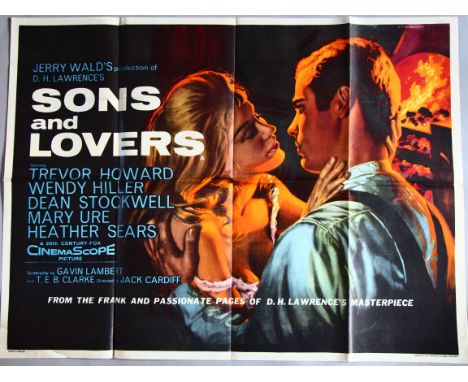 "Sons and Lovers" 1960, original British Quad film poster (30 x 40 inch) (first release) with great art by Tom Chantrell for 