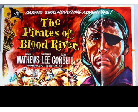 Hammer Films. "Pirates of Blood River" 1962, original British Quad film poster (30 x 40 inch) (first release) with art by Tom