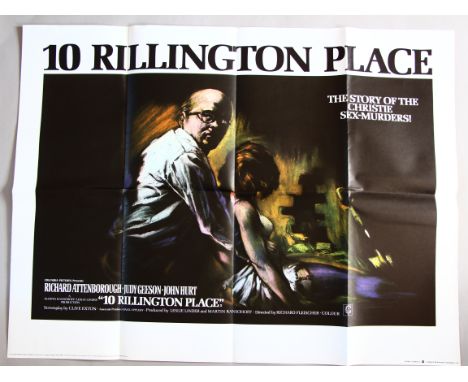 "10 Rillington Place" 1971, original British Quad film poster (30 x 40 inch) (first release) Stars Richard Attenborough, in e