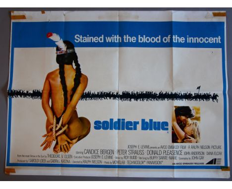 "Soldier Blue" X certificate 1970, original British Quad film poster (30 x 40 inch) (first release)  in fair folded condition