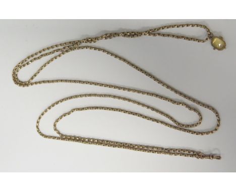 A 9ct Gold Guard Chain with pendant, c. 29", 22.2g gross 