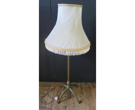 Adjustable Brass Standard Lamp on four Paw Feet. 