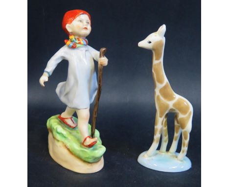 A Royal Worcester Thursday's Child Has Far To Go and Midwinter giraffe 