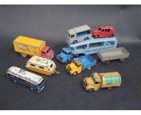 A Collection of Playworn Dinky Toys including 923 Bedford Heinz, Car Transporter etc. 