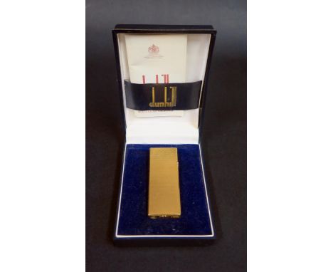 A Cased Dunhill Ref. 24163 Gold Plated Cigarette Lighter