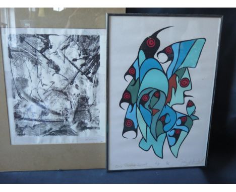A Signed Monotone Print Dated 1980, 40x33cm, framed &amp; glazed and pencil signed artist's proof 