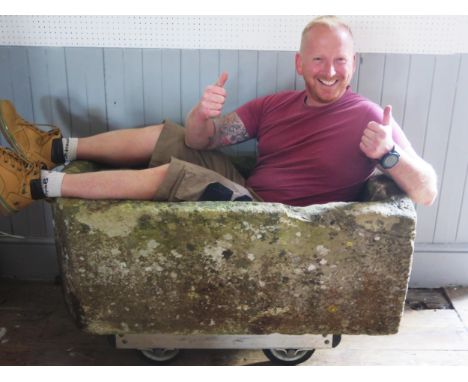 Large Stone Trough with Drainage Holes to Base.  107cm long, 62cm wide, 42cm deep 